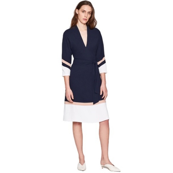 Joie Dresses & Skirts - NWT Joie Aydrien Striped Cady Midi Dress in Navy